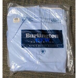 Vtg 2 Pair Mens Boxer Shorts Large 38-40 USA Burlington Underwear CFW Sealed NOS